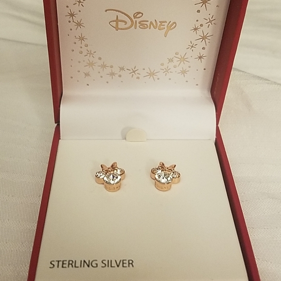 Disney Jewelry - Disney minnie earrings rosegold NIB